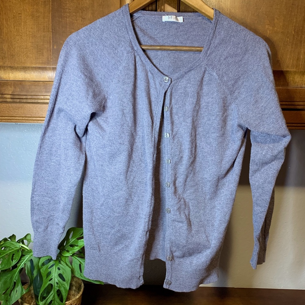Basic Milano women grey cardigan sweater size small